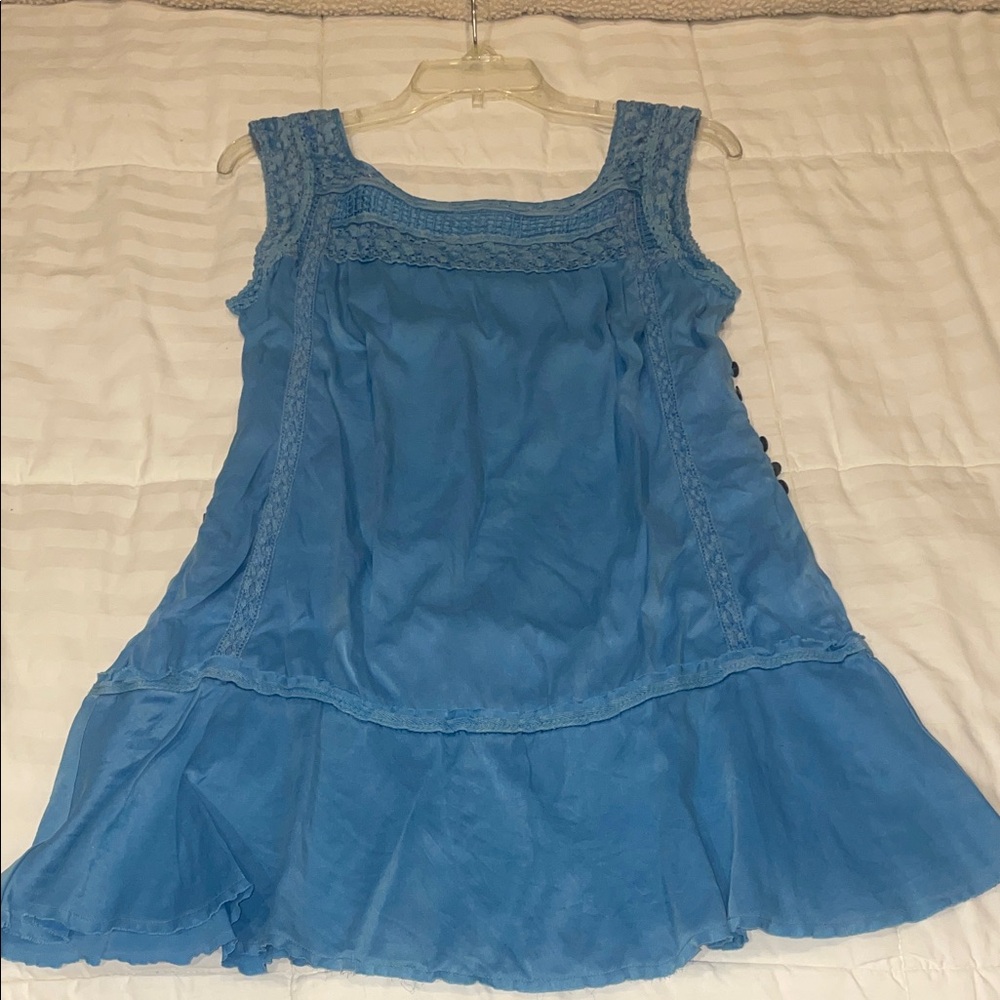 Blue Sleeveless Tank Top
